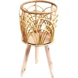 Wandmontierter Und Freistehender Blumentopf Aus Rattan, Abnehmbares Modell 20x18x41 Cm, Für Balkon, Wohnzimmer Oder Esszimmer