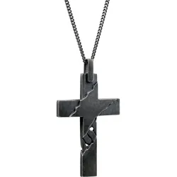 cai Halskette 925 Sterling Silber oxidiert Kreuz