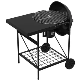 vidaXL Holzkohlegrill mit Räuchertuben 91 x 71 x 107 cm schwarz