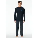 SCHIESSER Herren Schlafanzug Lang-Comfort Nightwear Pyjamaset, Nachtblau_180262, 54