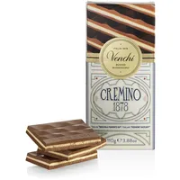 Venchi Tafel Cremino 1878, 110 g – Milchschokolade mit Haselnüssen Gianduja und weißer Schokolade mit Mandelpaste – glutenfrei