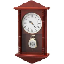 VEVOR Pendeluhr Vintage klassische Wanduhr mit Quarzwerk 460x240x92mm Holz