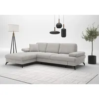 sit&more Ecksofa »Morris Jubi«, wahlweise mit Bettfunktion,ink. Armteilverstellung und 1 Zierkissen, grau