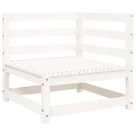 vidaXL Gartensofa 2-Sitzer Loungesessel weiß