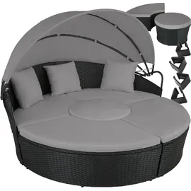 Tectake Sonneninsel Rattan schwarz/grau