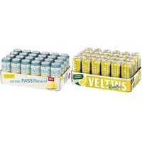 VELTINS Fassbrause Bitter Lemon Alkoholfrei, EINWEG (24 x 0.5 l Dose) & Radler, EINWEG (24 x 0.5 l Dose)