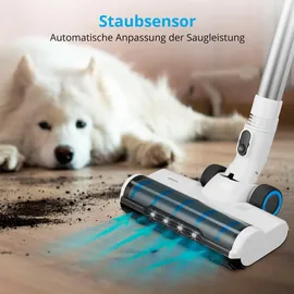 Medion P250 Stabstaubsauger (kabellos, beutellos, Zyklon-Technologie, 250 Watt, 2in1 Stielstaubsauger und Handstaubsauger mit Akku, Staubsensor, HEPA H13, LED Touch Display, Bürstenrolle)