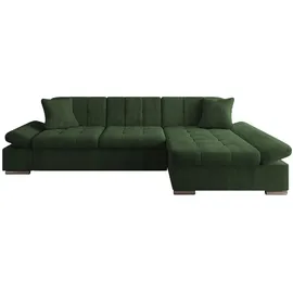 Mirjan24 Ecksofa Malwi Cord 2-Sitzer Grün