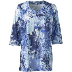 Baumwoll-Mix-Bluse, Druck blau, 42