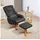Homcom Relaxsessel Kunstleder 84 x 102 x 71 cm Schwarz mit Hocker