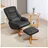Homcom Relaxsessel Kunstleder 84 x 102 x 71 cm Schwarz mit Hocker