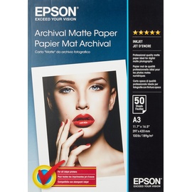 Epson Archival Matte Papier A3 192 g/m2 50 Blatt (S041344)