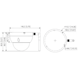 Dahua DH-IPC-HDBW1230DEP-SW-0280B Fhd Überwachungskamera - White