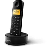 Philips Schnurloses Telefon - D1601B/01 - DECT Telefon - Haustelefon - Festnetzanschluss - Schwarz