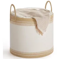 Songmics Wäschekorb 90 L mit Deckel und Griff 50 x 50 x 46 cm kamelbraun