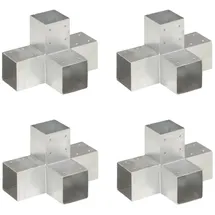 vidaXL Pfostenverbinder 91 x 91 mm Silber/Metall