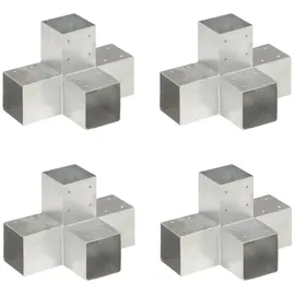 vidaXL Pfostenverbinder 91 x 91 mm Silber/Metall