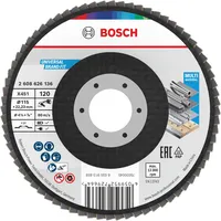 Bosch X451 Fächerschleifscheibe, 115 X 22,23 mm, K120, 15-Stück