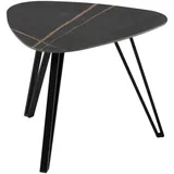 m2 Beistelltisch Schwarz, 45 x 45 cm, - Keramik - Metallgestell