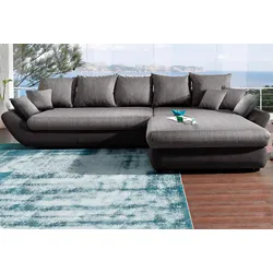 Ecksofa TRENDS BY HG "Moon L-Form", schwarz, B:325cm H:88cm T:193cm, Struktur fein TBO (100% Polyester), Struktur grob TCU (100% Polyester), Sofas, wahlweise Recamiere rechts oder links bestellbar