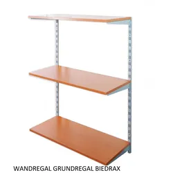 Wandregal - Grundregal 20 x 80 x 100 cm, Farbe silber - 3 Fachboden Kirsche
