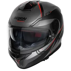 Nolan N80-8 Astute N-Com Helm, grau-silber, Größe 2XS 53 54 für Männer