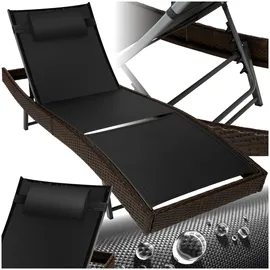Tectake tectake® Rattan Sonnenliege, Moana