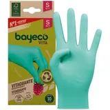 Bayeco Vitaguante Einweg-Nitrilhandschuhe, biologisch abbaubar, Größe S, 10 Stück, 100% nachhaltig, puderfrei und latexfrei, strukturierte Finger für zusätzlichen Halt