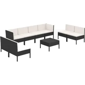 vidaXL Garten-Lounge-Set 9-tlg. schwarz