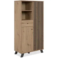 Finori Medan 53A Highboard/ArtisanOak/Anthrazit - Schwarz
