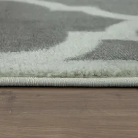 Paco Home Designer Teppich Marokkanisches Muster Kurzflorteppich Modern Trend Grau Weiß, Grösse:80x150 cm,