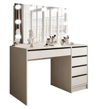 lookway Schminktisch, Kaschmir, Holzwerkstoff, Uni, 5 Schubladen, Rechteckig, 120x142x55 cm, Schlafzimmer, Schminktische