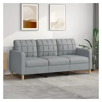vidaXL 3-Sitzer-Sofa Hellgrau 180 cm Stoff