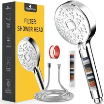 MagicHome Duschkopf mit Filter 20-stufiger Filtration, 6 Strahlarten Duschkopf