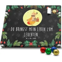 Mr. & Mrs. Panda Schoko Adventskalender Glühwürmchen - Schwarz - Geschenk, Tiermotive, lustige Sprüche, Gute Laune, Liebe, Tiere, Liebesbeweis, ... - Schwarz