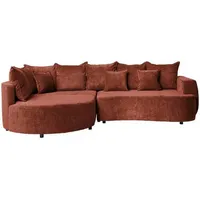 Carryhome Ecksofa, Rotbraun, Textil, 3-Sitzer, Füllung: Schaumstoff, Ottomane links, L-Form, 307x194 cm, Stoffauswahl, seitenverkehrt erhältlich, Schlafen auf Sitzhöhe, Wohnzimmer, Sofas & Couches, Wohnlandschaften, Ecksofas