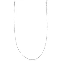 Kuzzoi Brillenband Brillenkette für den Mann aus 925 Sterling Silber handgefertigt Figaro Gliederkette für Sonnen- und Lesebrillen mit Gummiband Schlaufen Länge ca. 70 cm - 70