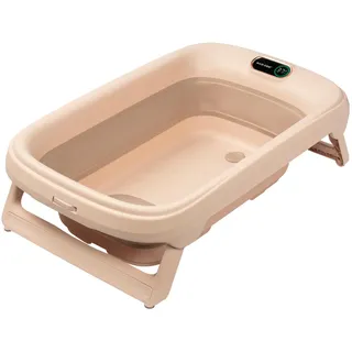 Maxi-Cosi Indigo Faltbare Badewanne Baby, 0-4 Jahre, Geräumige Mobile Badewanne Kleinkind, Integriertes HighSense Thermometer, Rutschfest, Klappbarer Hängehaken, Flach Faltbar, Muted Terra