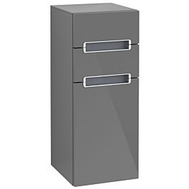 Villeroy & Boch Villeroy und Boch Subway 2.0 Seitenschrank A7131SFP 35,6x85,7cm, rechts, Griff chrom, weiss, Glossy grey