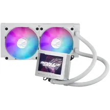 Asus ROG Ryujin III 240 ARGB White Edition All-in-One Flüssig CPU-Kühler (3,5 Zoll LCD, Asetek-Pumpe der 8. Generation, 2x ROG 120mm Radiator mit magnetischen Daisy-Chain ARGB-Lüftern, weiß)