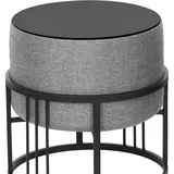 [en.casa] Hocker Tas 38 x 38 x 38 cm Hellgrau