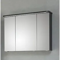 Pelipal Serie 4005 Spiegelschrank 992.829.003 LED-Kranzbeleuchtung, 90x72,2x17 cm, Quarzgrau Hochglanz, chrom