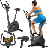 gymtek Gymtek® Heimtrainer, Fitnessbike bis 130kg 8 Widerstandsstufen, 6kg Schwungmasse - LCD Display - für Home Gym Fitness - Schwarz