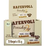 HAFERVOLL Porridge2go 13 x 55 g Riegel, Mandel-Kokos