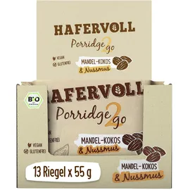 HAFERVOLL Porridge2go 13 x 55 g Riegel, Mandel-Kokos