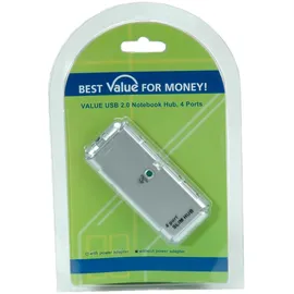 Value USB 2.0 Notebook Hub, 4 Ports, ohne Netzteil