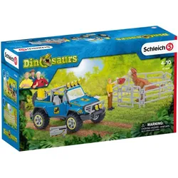 Schleich® Spielfiguren-Set Dinosaurs Geländewagen mit Dino-Außenposten 41464