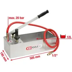 KS Tools Edelstahl Druck-Prüfpumpe, 12 Liter
