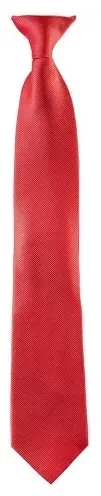 Krawatte mit Clip Fb. rot  : rot : 100% Polyester (Business)