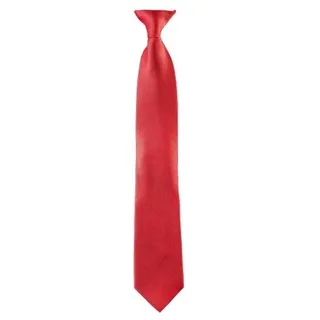 Krawatte mit Clip Fb. rot  : rot : 100% Polyester (Business)
